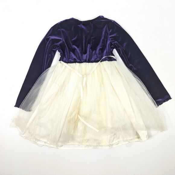 Vintage Rose Cottage Dress Girls Size 4T Purple Velvet Christmas - Picture 3 of 7
